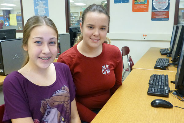 Freshmen Nicolette Schlup and Emily Nikolich  joined newspaper to get involved their freshman year.