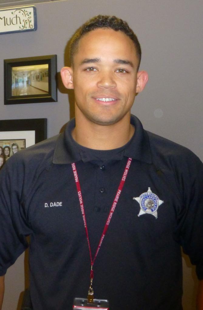Officer Dade, Prairie Ridge High Schools new police liaison, started November 4, 2014.