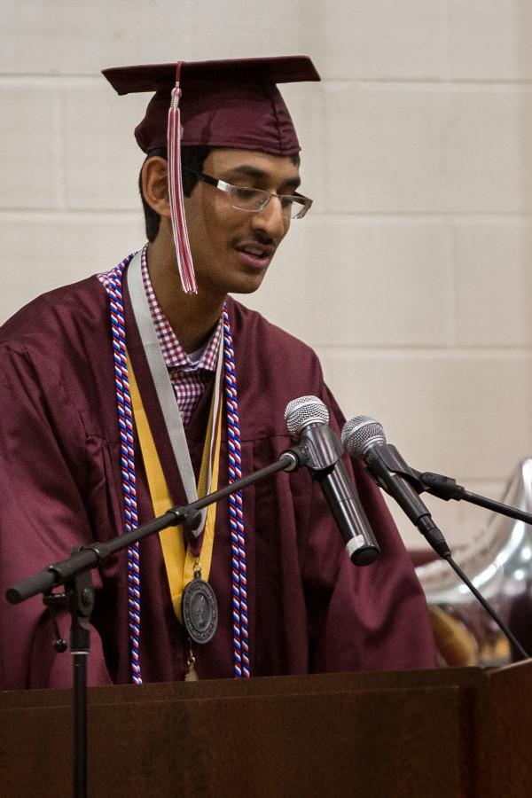 Aaditya Rawal delivered his valediction to the class of 2015 on Saturday, May 30.