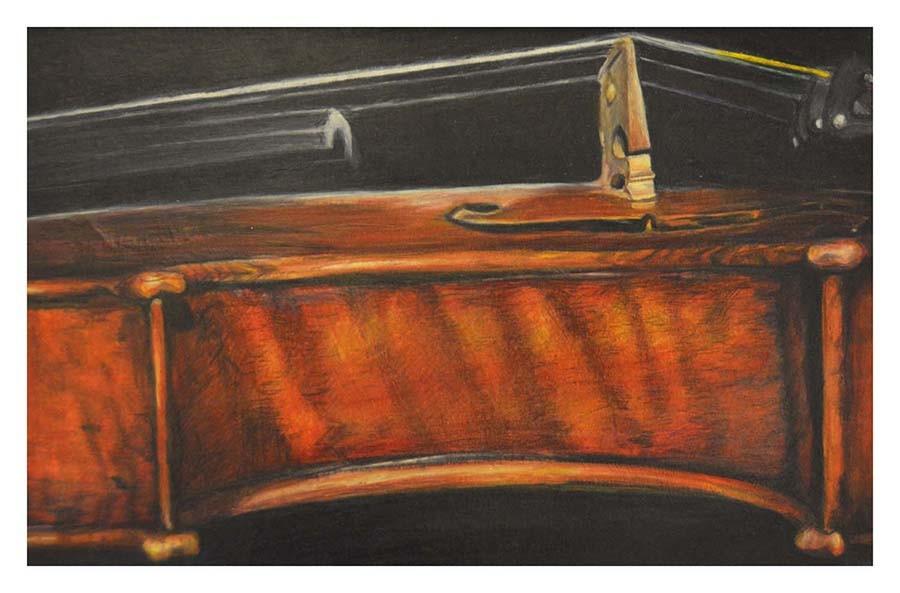 Nikki Ecklands favorite piece [Violin] took 40 hours to complete and reflects her love of music.