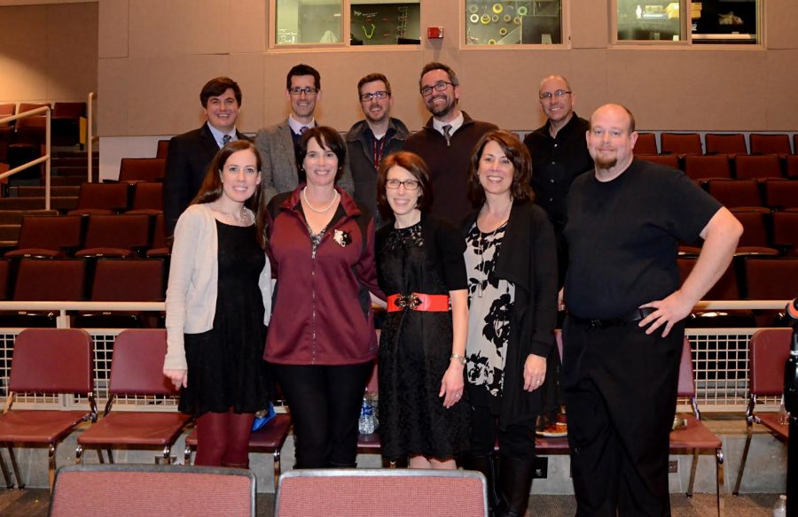 Tale of Two Cities musical author Jill Santoriello (first row, second from left) poses with the musicals directors. 