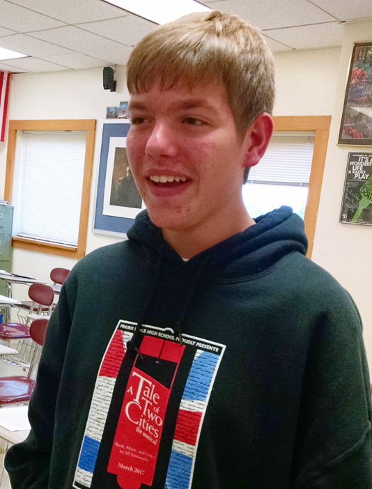 Sophomore Collin Preves loves to tell jokes, perform on stage, and aspires to be Timon in The Lion King someday. 