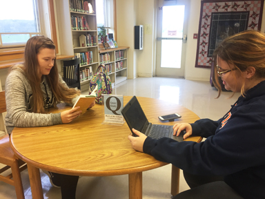 Many Prairie Ridge students choose to spend their free periods in the library.