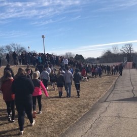 Prairie Ridge students walked out of their school for 17 minutes on March 14, 2018 to honor the lives lost in the Parkland school shooting in Florida.