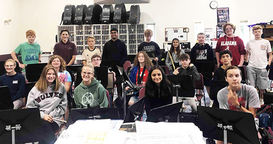 Students in Mr. Blakewells 2nd period Band posed for a picture recently.