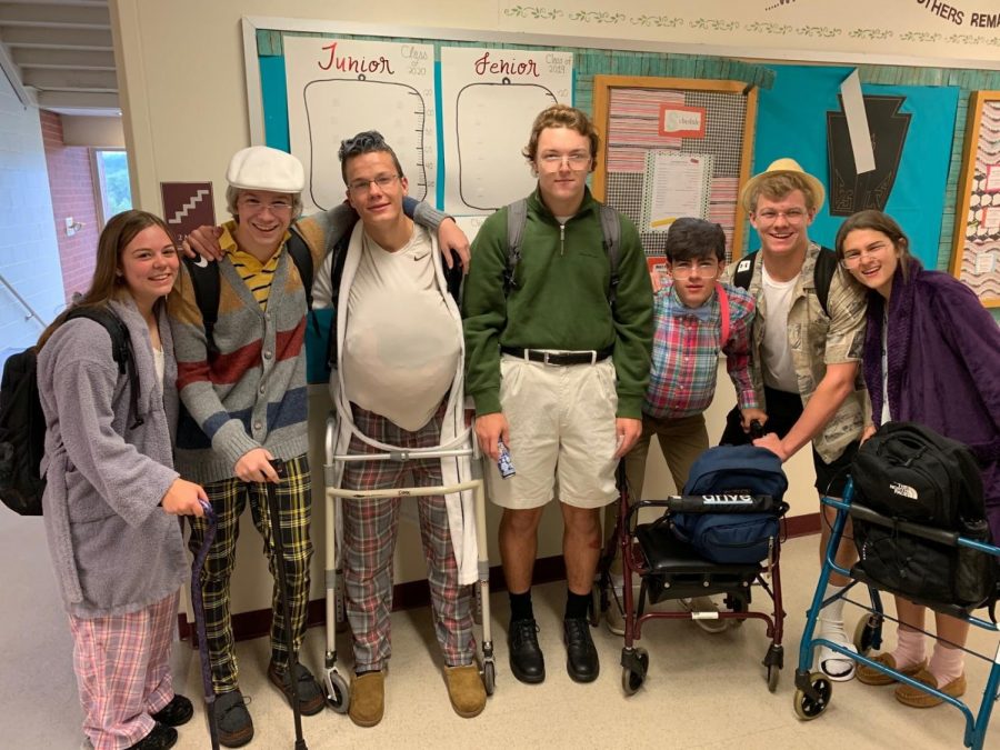 On unofficial senior citizen day during Homecoming week, this group of seniors demonstrated how they might look in fifty years. This question though asked them to predict what they will be doing in 15 years. 