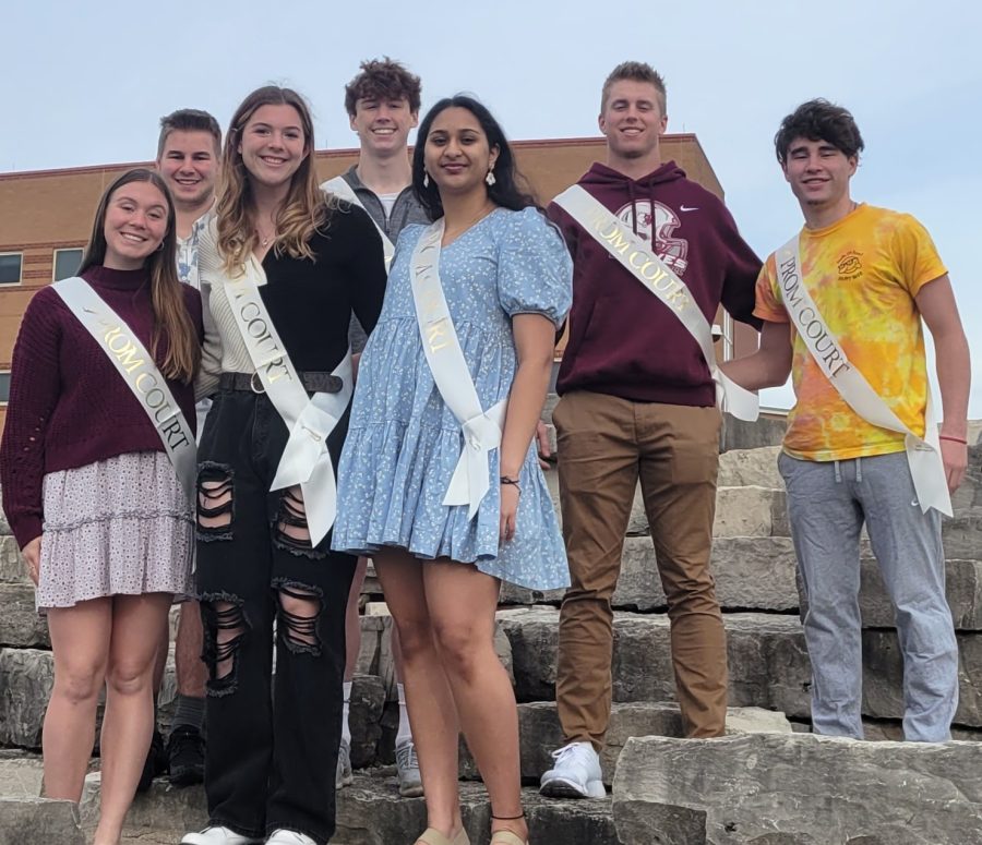 Seniors on the 2022 Prom Court pose for pictures before school Monday, April 25, 2022.