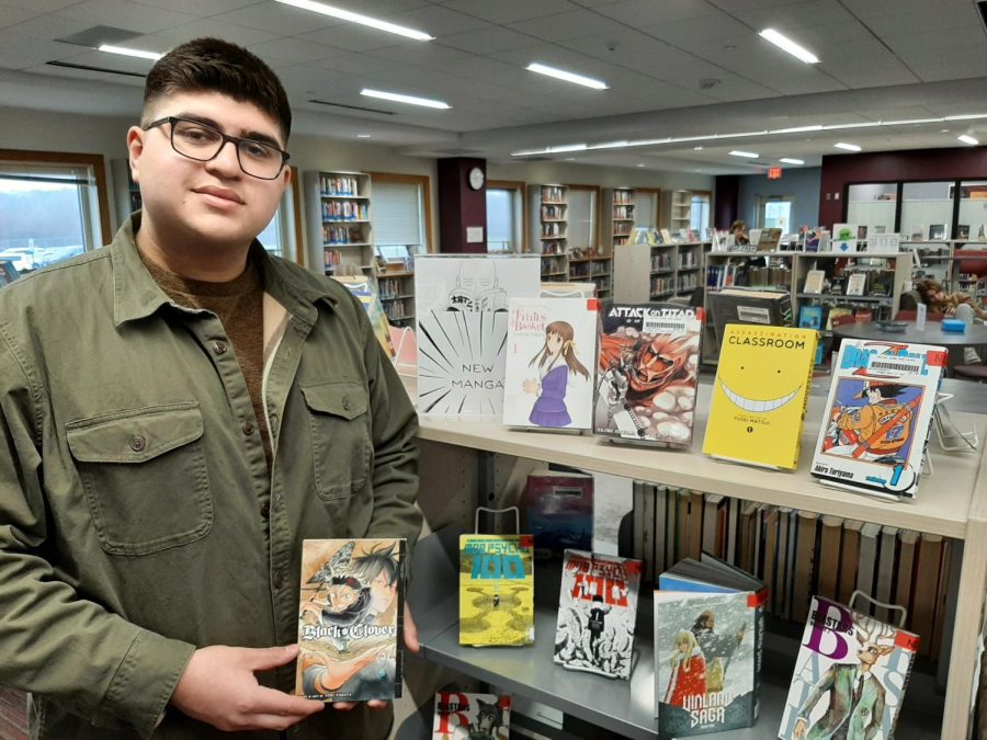 Victor Cortez helped build the manga collection in the Prairie Ridge Library in the last year by recommending titles for purchase. 
