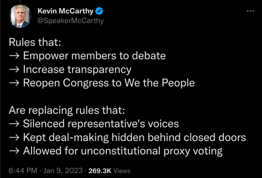 Kevin+McCarthy%2C+new+Speaker+of+the+House%2C+tweeted+on+January+9%2C+2023%2C+how+the+concessions+he+made+to+the+Freedom+Caucus+will+bring+transparency+and+power+to+we+the+people.+